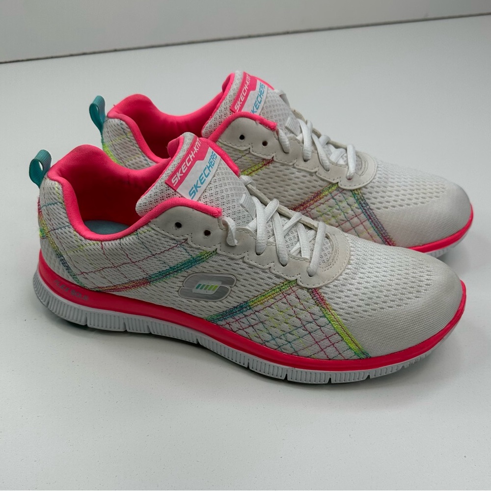 Skechers Skech-Knit Running Sneakers Women's Size 10 SN 12072 White Pink